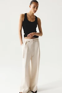 Wide-Leg Pants with Belt