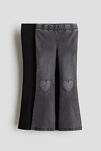 Lot de 2 collants-jeans évasés