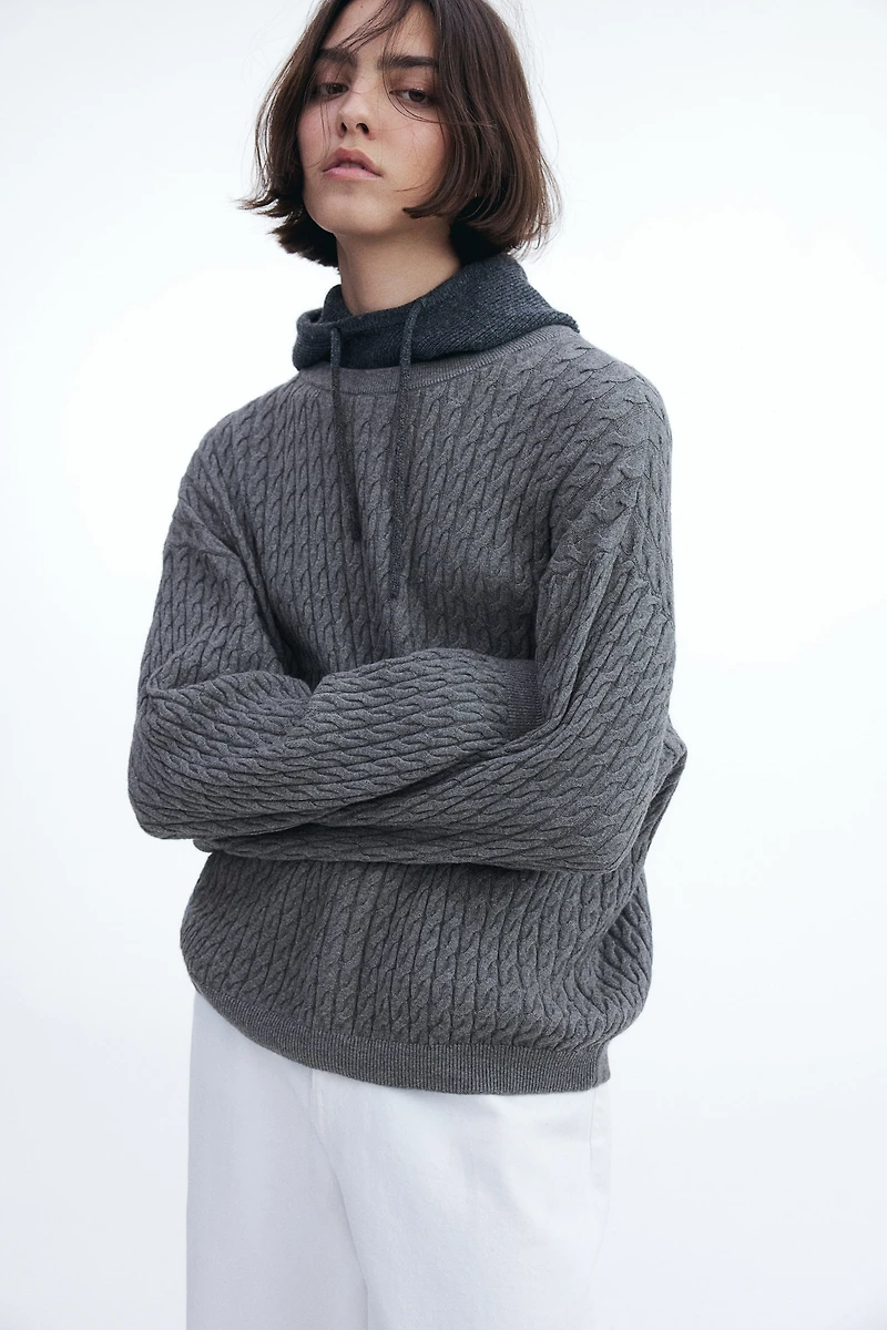 Cable-Knit Cashmere-Blend Sweater