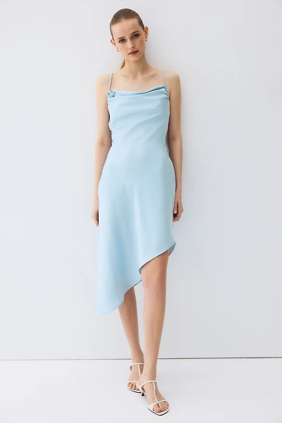 Asymmetric Satin Dress