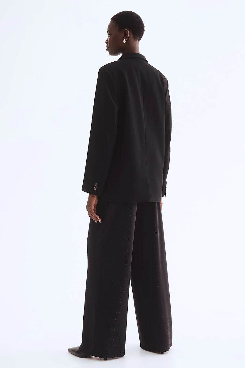 Rhinestone-Embellished Jersey Pants