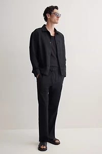 Regular-Fit Linen-Blend Pants
