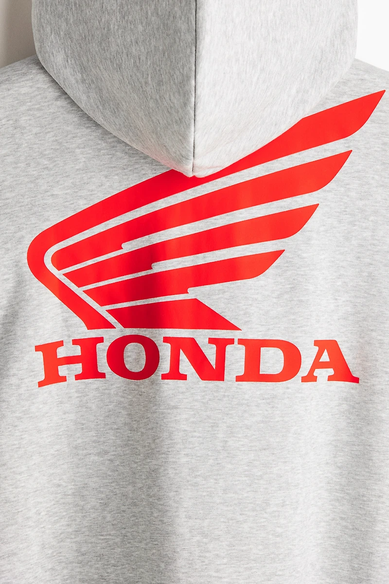 Loose-Fit Printed Hooded Jacket