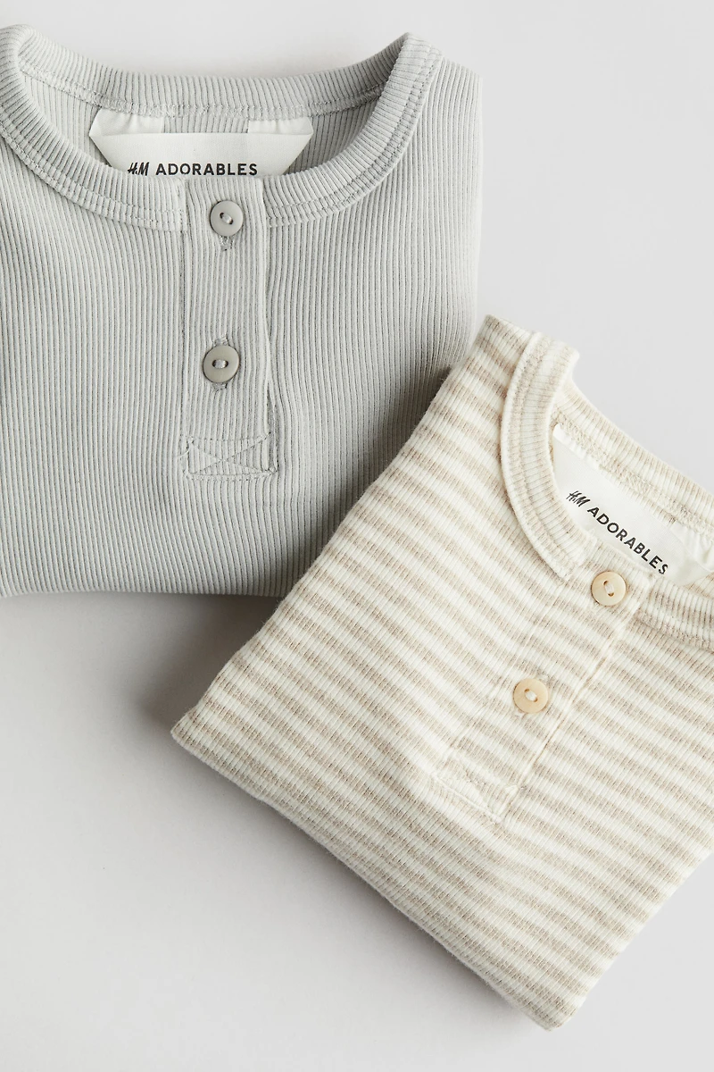 2-pack Cotton Henley Shirts