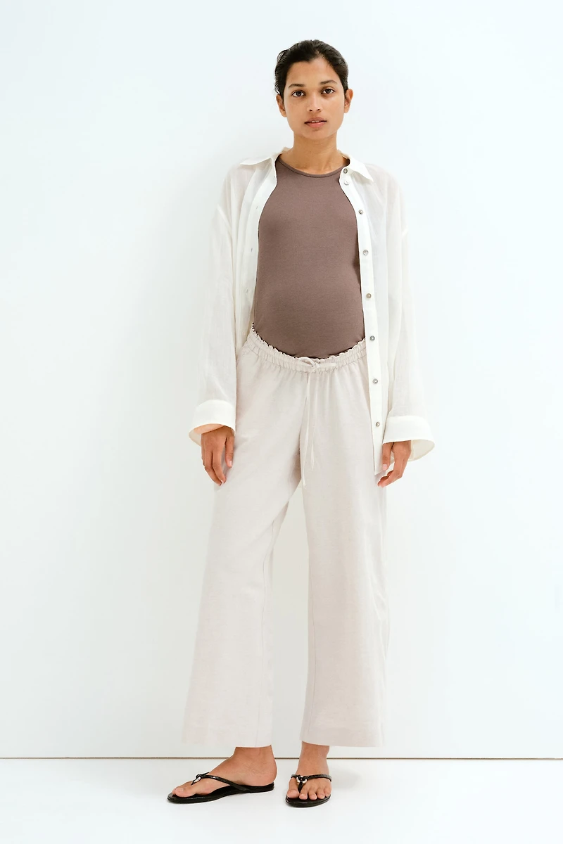 MAMA Before & After Linen-Blend Pants