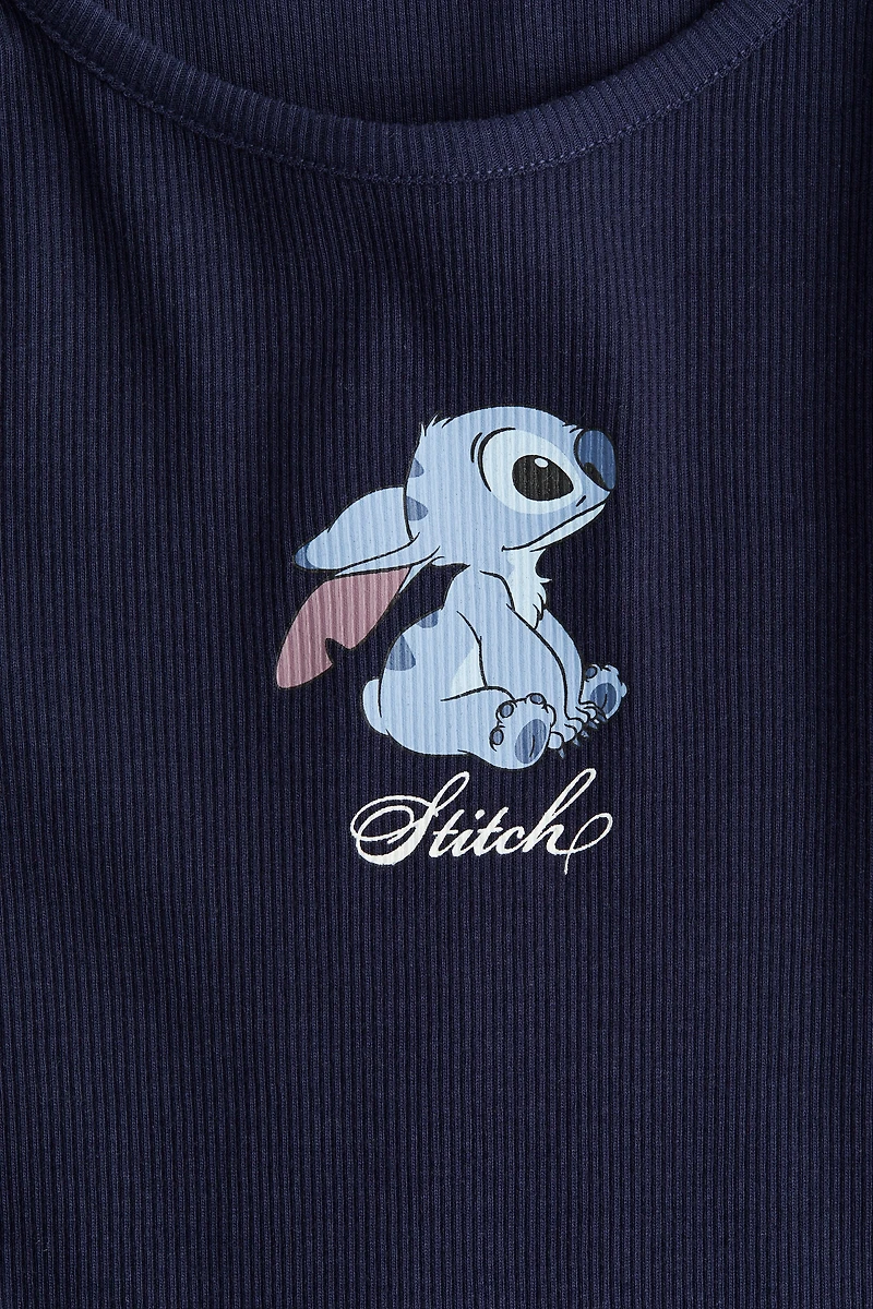 Cotton Top with Printed Motif