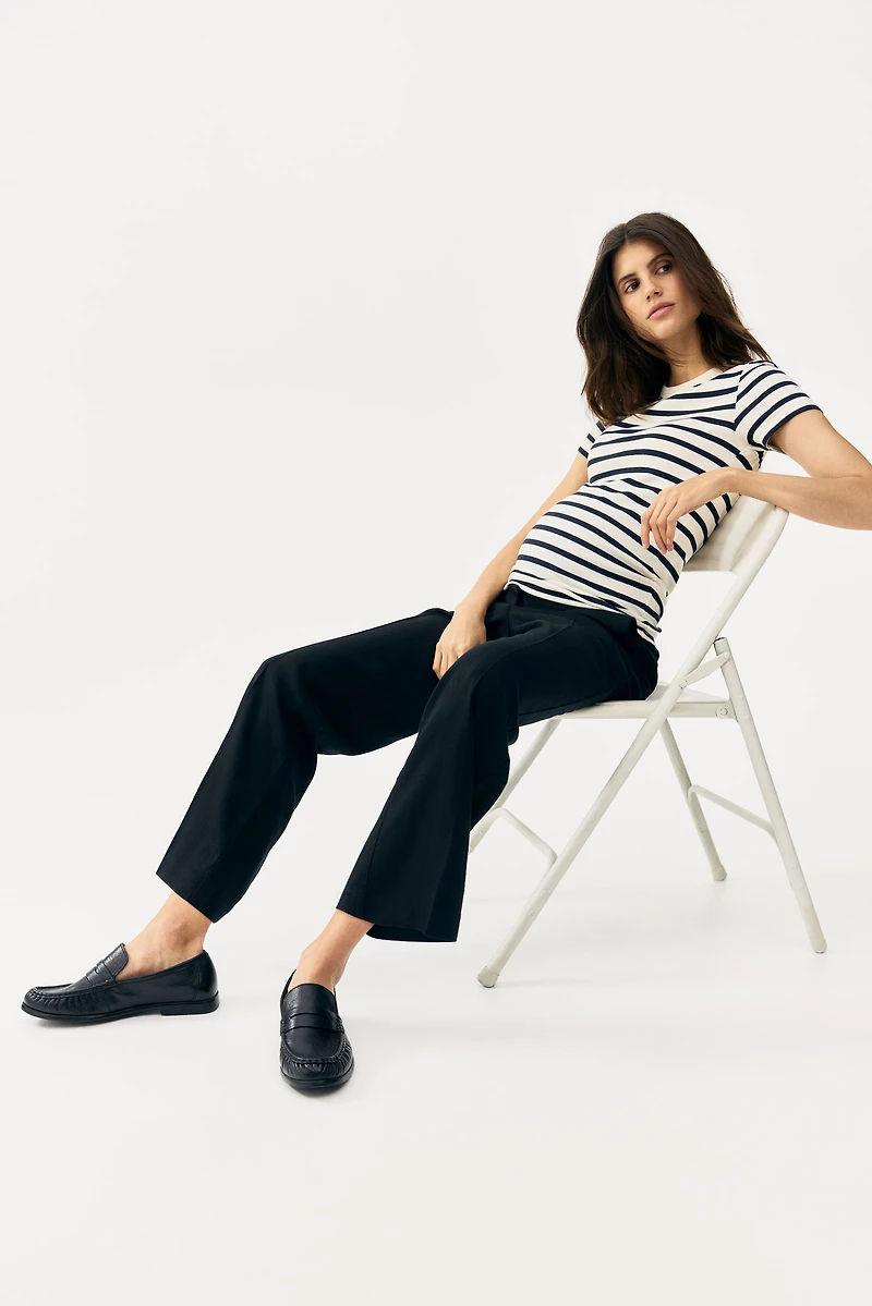 Pantalon chic MAMA en lin mélangé