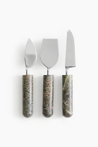 3-Piece Marble Cheese Knife Set
