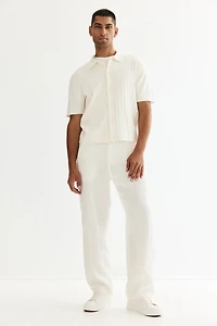 Regular-Fit Cable-Knit Short-Sleeved Shirt