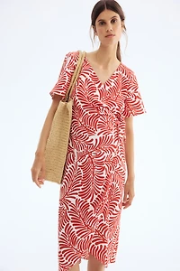 MAMA Crinkled Wrap Dress