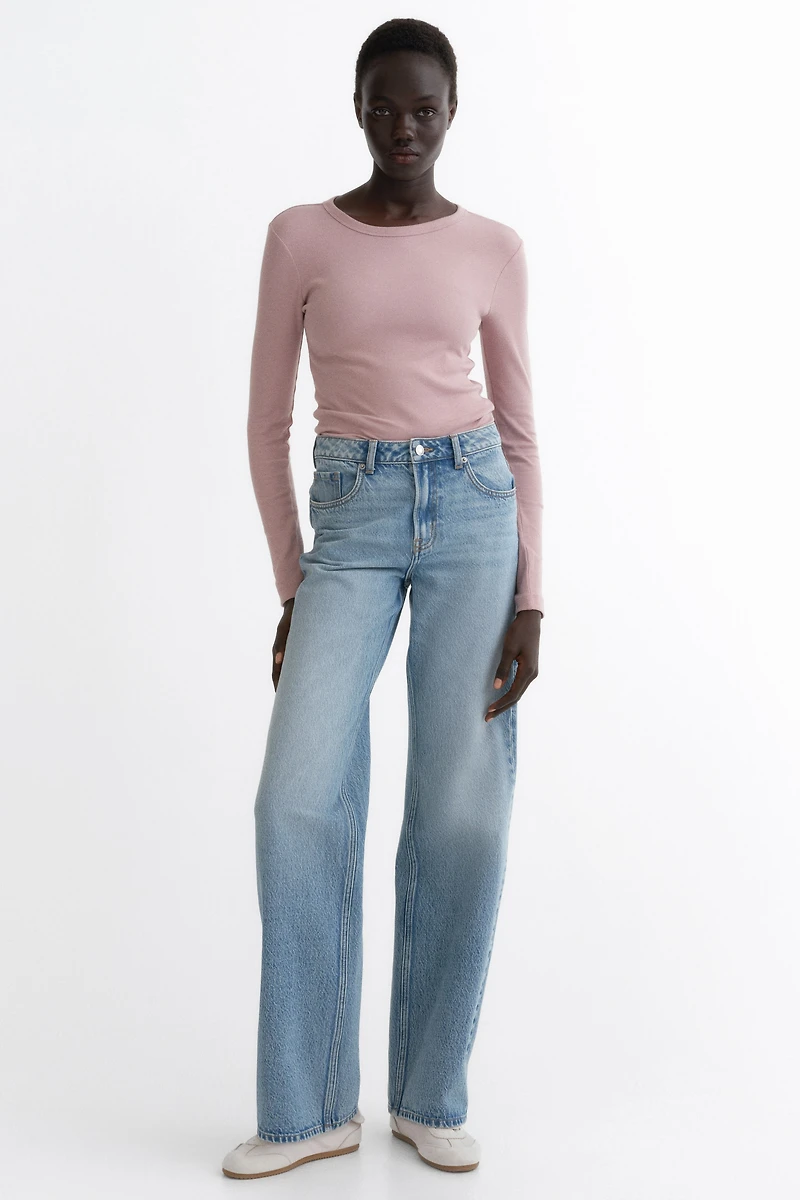 Ribbed Cotton-Blend Top