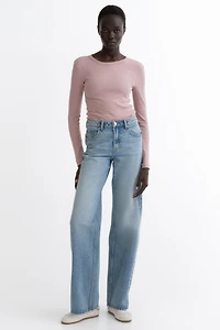 Ribbed Cotton-Blend Top