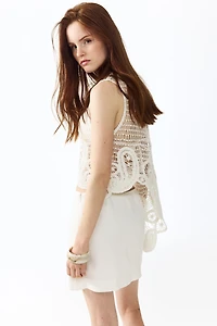 Linen-Blend Mini Skort