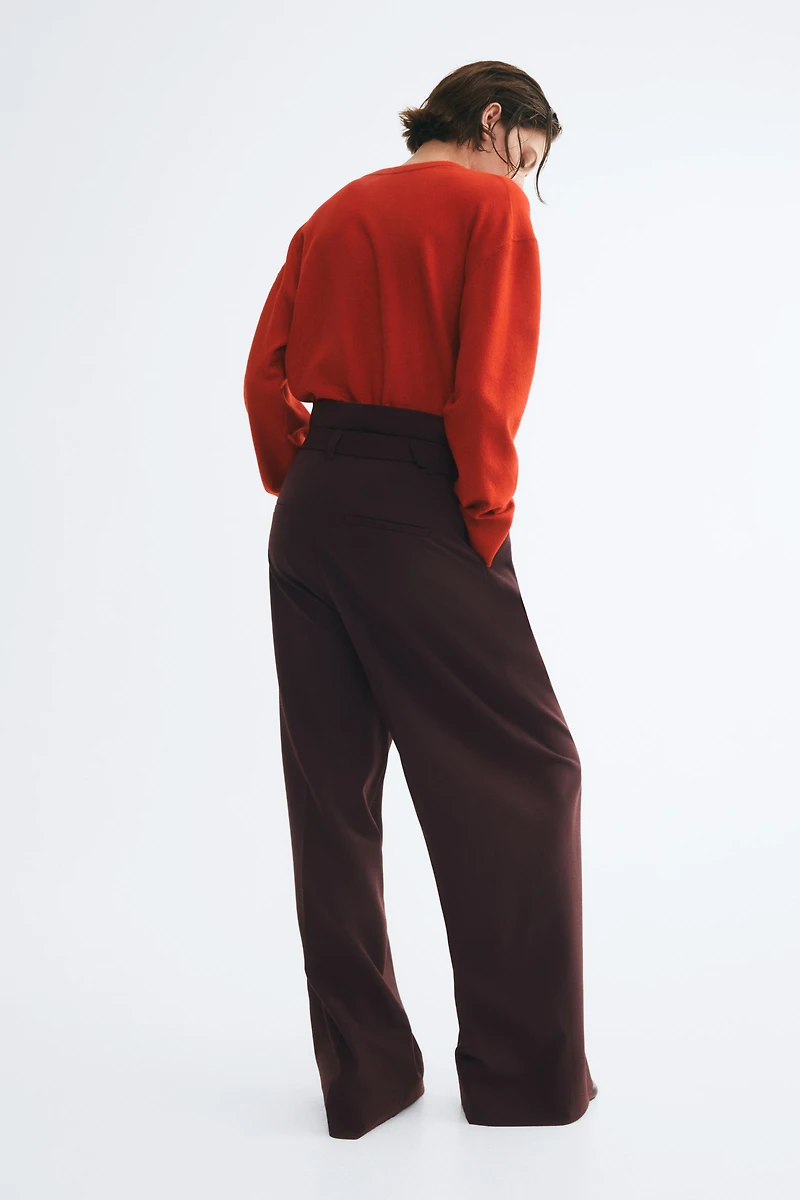 Paper-Bag Pants with Belt