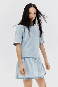 Tie-Detail Denim Dress