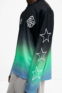 Loose-Fit Long-Sleeved Mesh Shirt