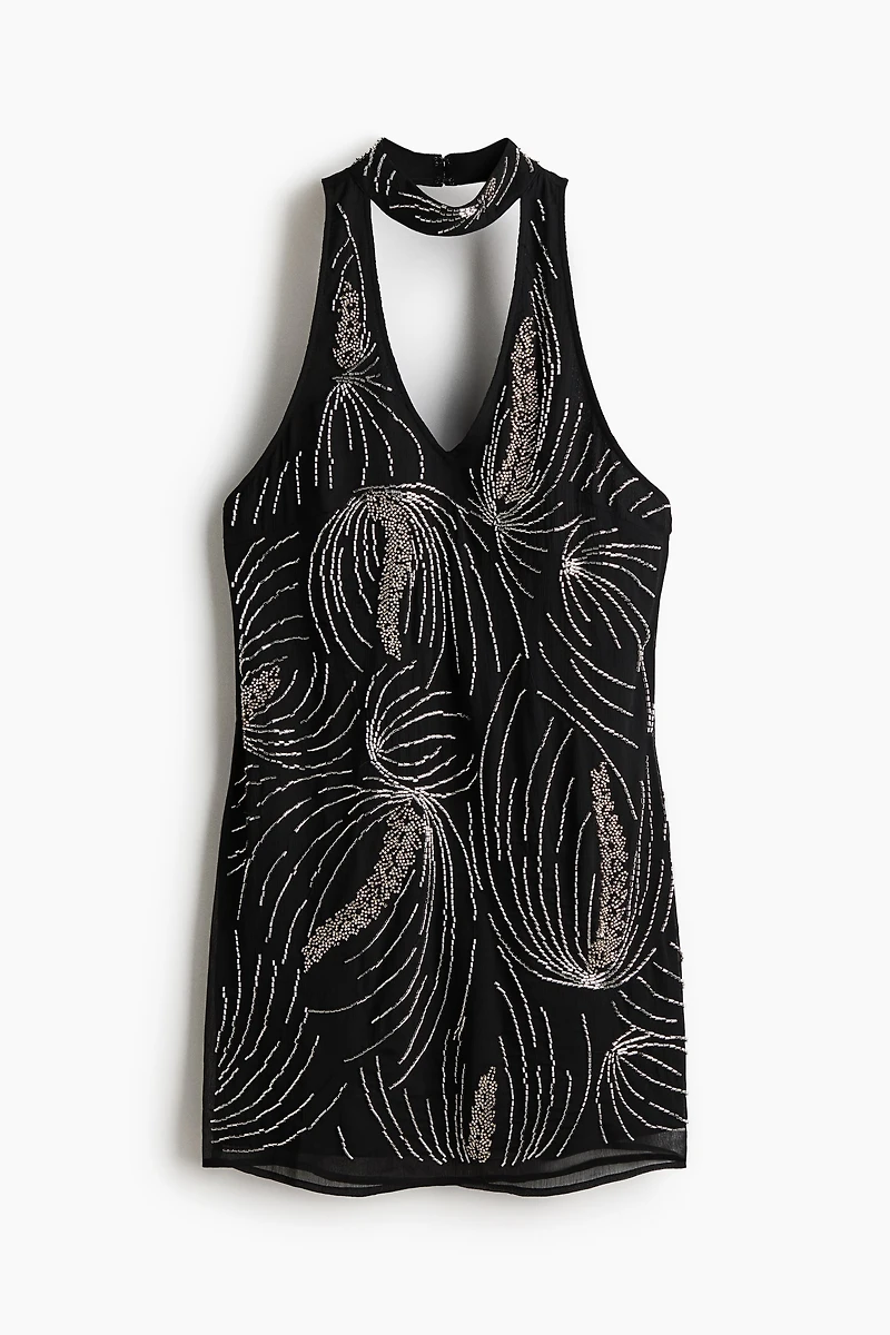 Robe ornée à dos dénudé