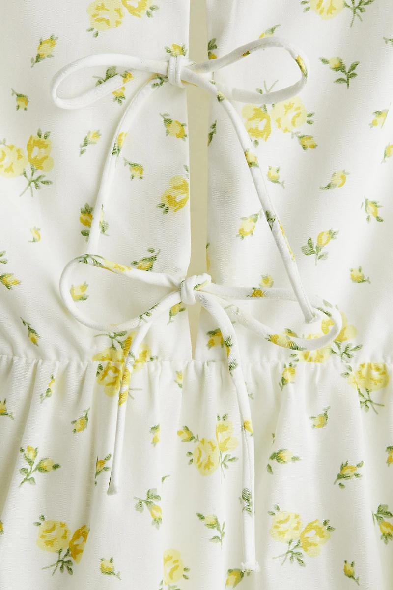 Tie-Detail Poplin Dress