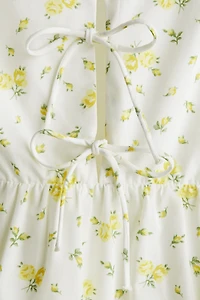 Tie-Detail Poplin Dress