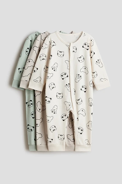 3-pack Cotton Pajama Jumpsuits