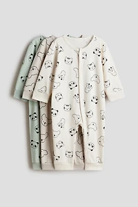 3-pack Cotton Pajama Jumpsuits