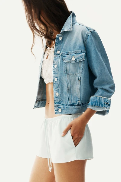 Linen-Blend Drawstring Shorts