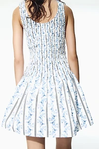 Robe smockée en coton