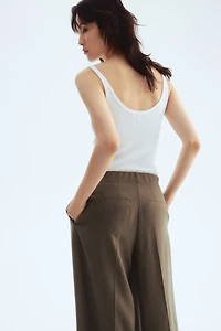 Wide-Leg Ankle-Length Pants