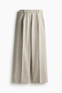 Wide-Leg Linen-Blend Pants