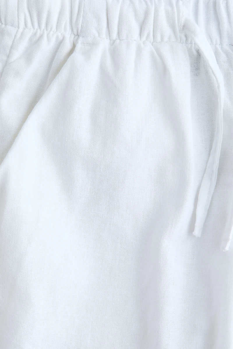 Linen-Blend Drawstring Pants