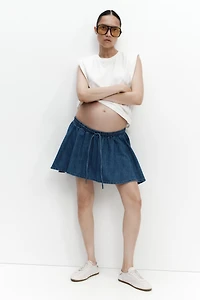 MAMA Flared Cotton-Blend Skort