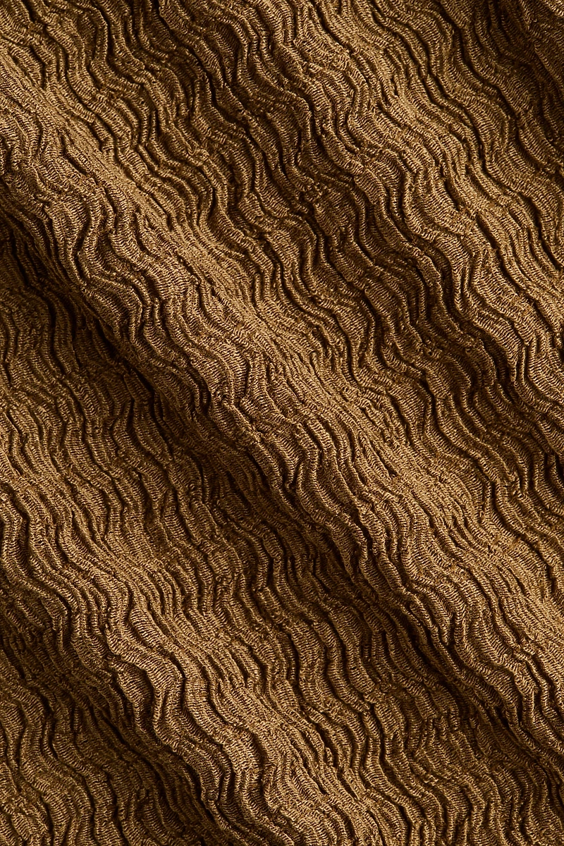 Crinkled Cowl-Neck Top