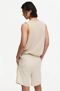 Regular-Fit Linen-Blend Shorts