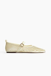 Perforated Mary Jane Ballet Flats