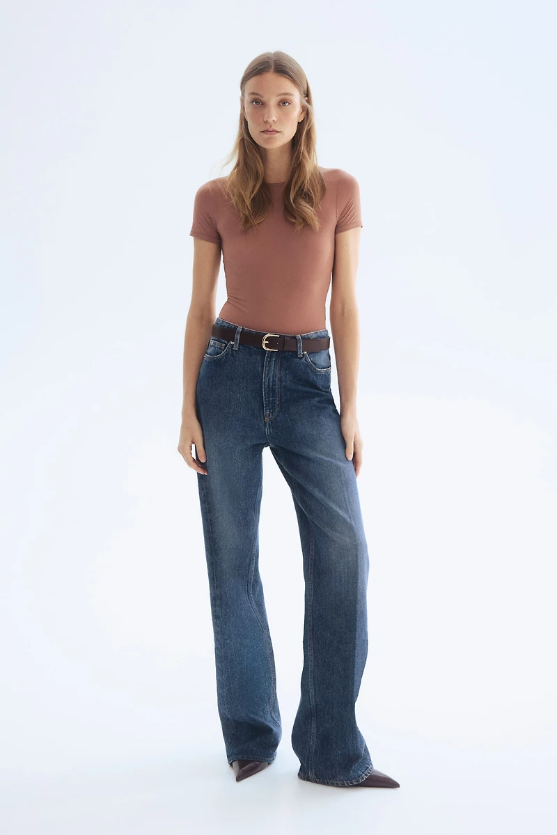 Short-Sleeved Microfiber Bodysuit