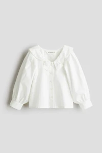 Cotton Blouse with Sailor Collar
