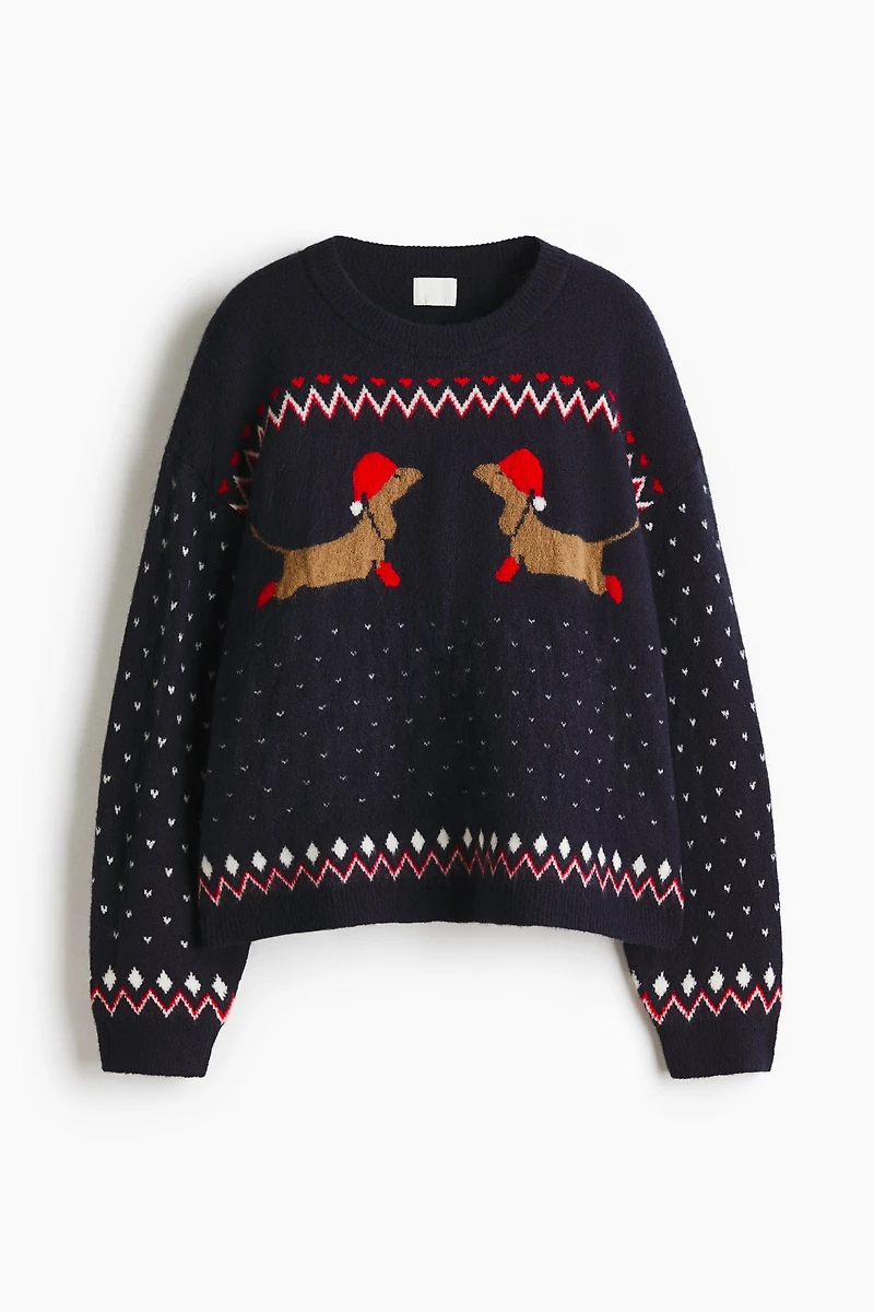 Chandail ample en tricot jacquard