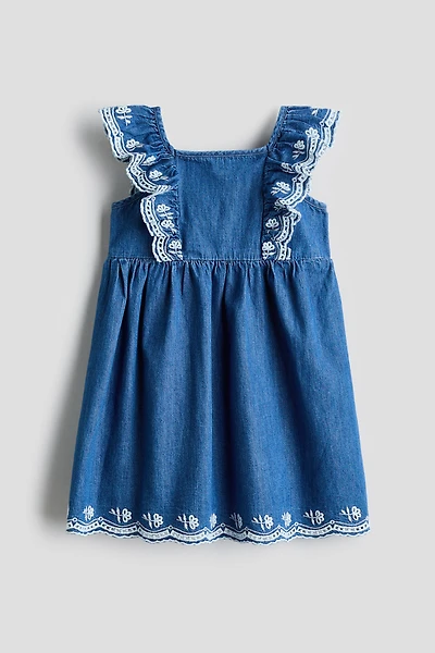 Embroidered Denim Dress