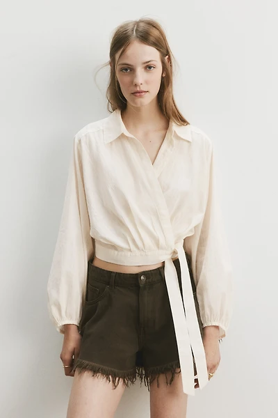 Cotton Wrap Shirt