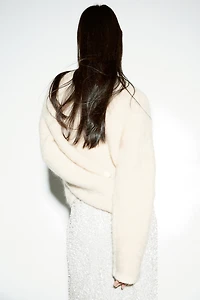 Wool-Blend Bouclé Cardigan