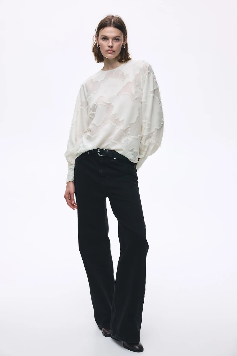 Jacquard-Weave Blouse