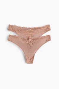 Lot de 2 culottes Thong en dentelle