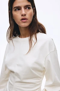 Gathered Cotton Jersey Top