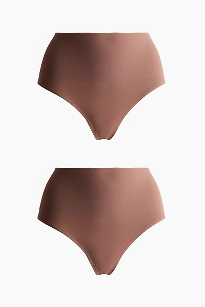 2-Pack Seamless Light Shape Thong Briefs
