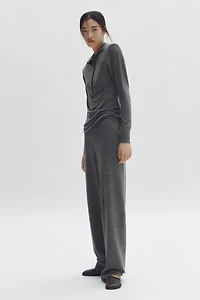Pantalon jogging à jambes larges en laine mérinos