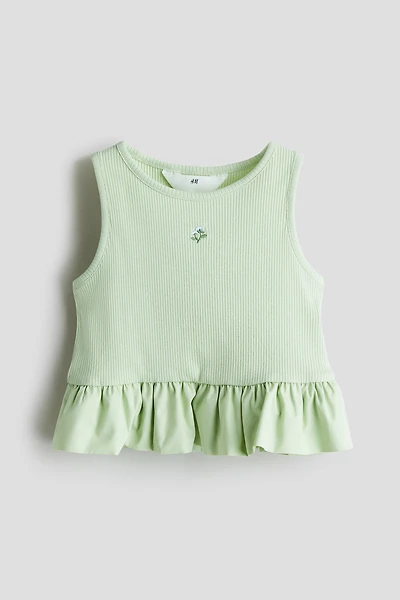 Sleeveless Bubble-Hem Top