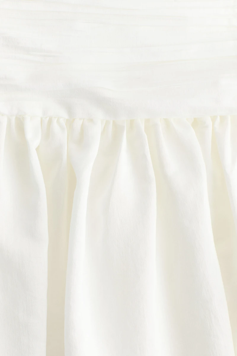 Ruched-Waist Mini Skirt