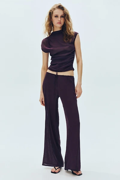 Sheer drawstring trousers