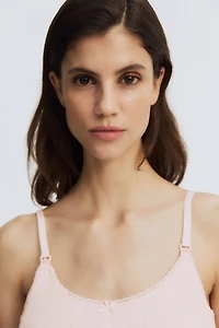 MAMA Pointelle Nursing Strappy Top