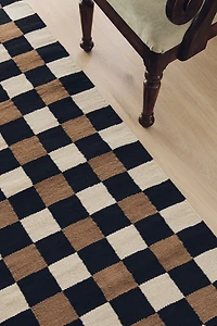 Tapis de couloir en coton à carreaux